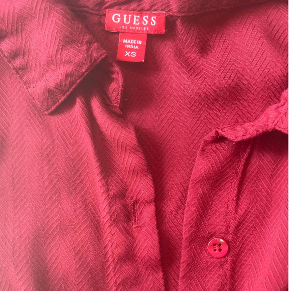 Guess Button Up, Tie Front Top, Size XS - Picture 3 of 3